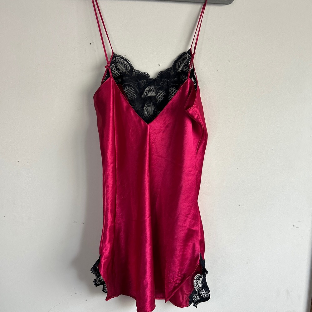 Victoria's Secret VTG 80s Gold tag Slip Dress nightgown Large whimsigoth - Picture 2 of 7